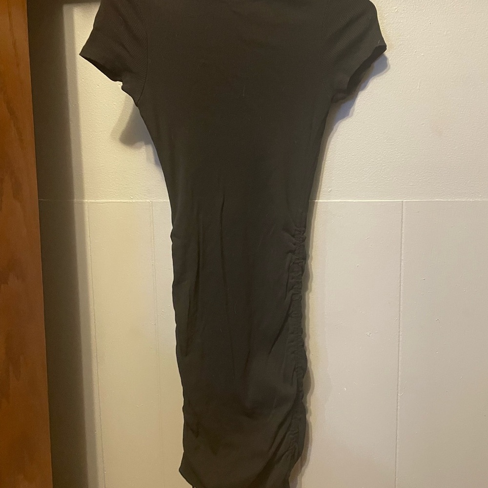 Women's Black Ruched Sides Dress Streetwear Society Size L